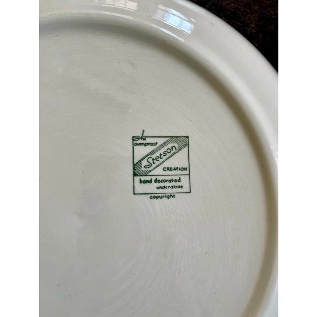 Mid 19th Century Round Blue Cornflower Platter by Stetson Creation Scandi Chic For Sale - Image 4 of 8