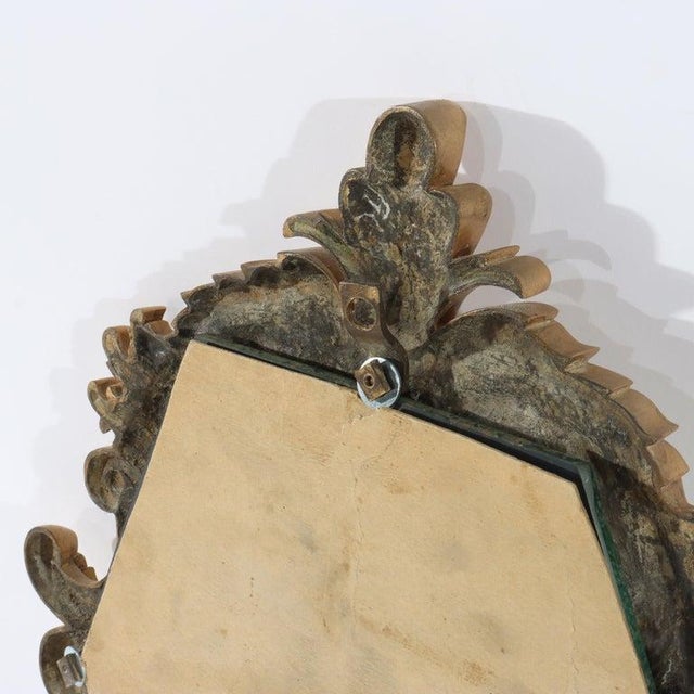 Antique French Louis XIV Style Gilt Bronze Foliate Hourglass Form Mirror C1930 For Sale - Image 10 of 10