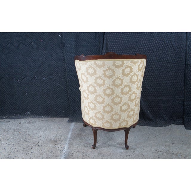 2 Antique French Louis XV Walnut Fauteuil Bergere Wingback Armchairs For Sale - Image 6 of 17