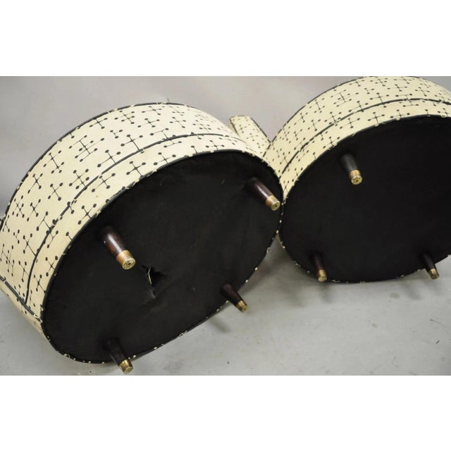 Mid 20th Century Vintage Mid Century Modern Round Upholstered Oversized Club Lounge Chairs - Pair For Sale - Image 12 of 12