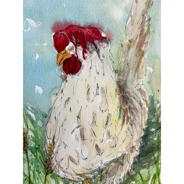 Giclee Print Watercolor Painting of “My Chicken Floppy” For Sale - Image 6 of 10