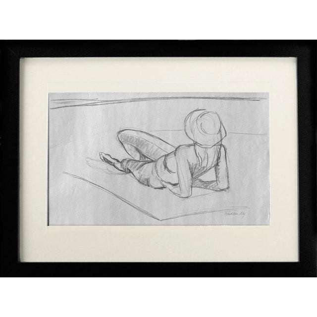 Original Charcoal Life Drawing, Summer Ease For Sale - Image 4 of 4
