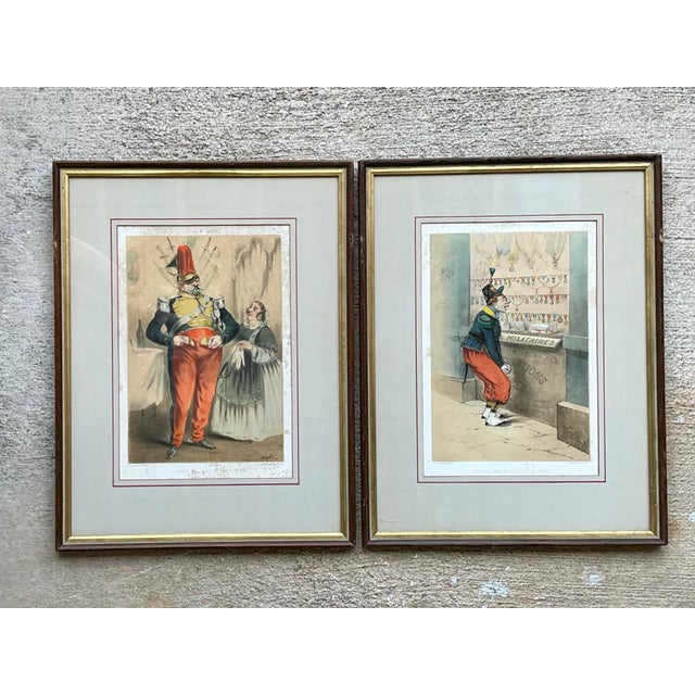 Antique Framed Military Caricature Prints - Pair For Sale - Image 9 of 13