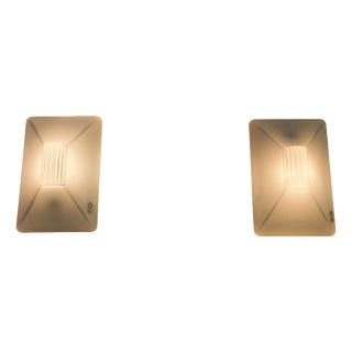 Murano Glass Wall Lamps from Leucos, 1960s, Set of 2 For Sale