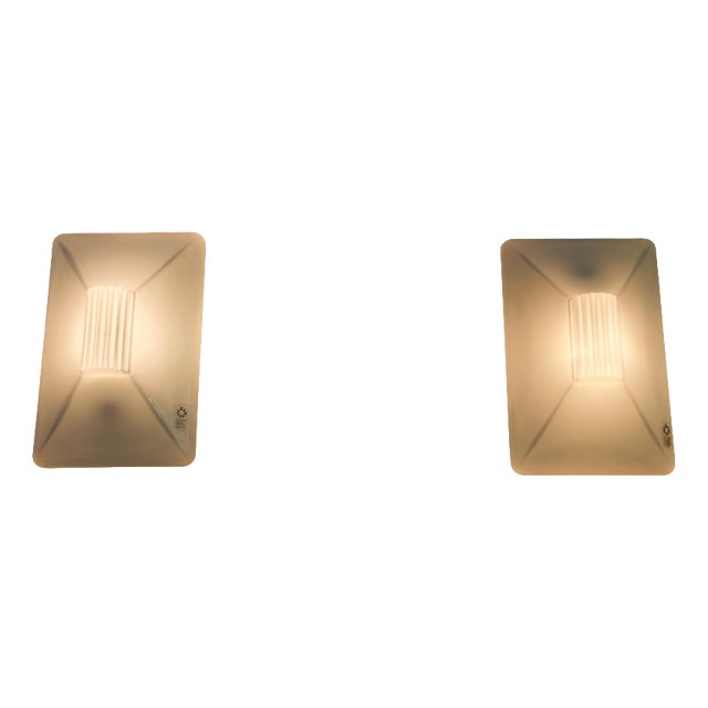 Murano Glass Wall Lamps from Leucos, 1960s, Set of 2 For Sale