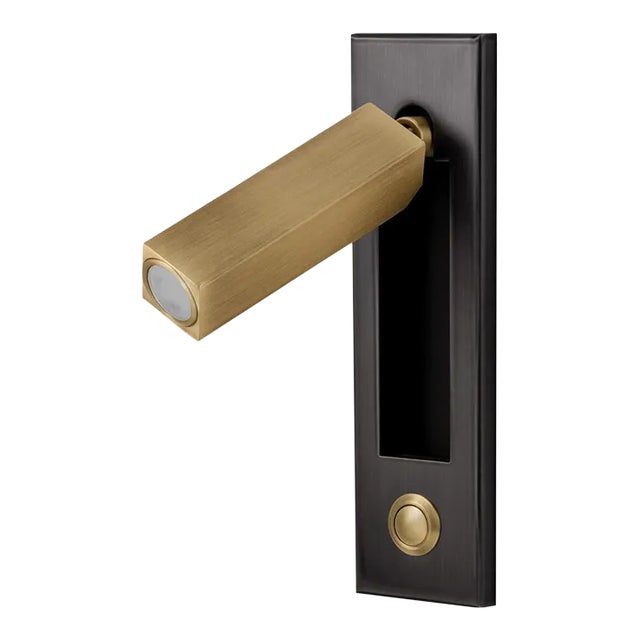 Black Bronze With English Brass Led Dock Button Reading Light For Sale