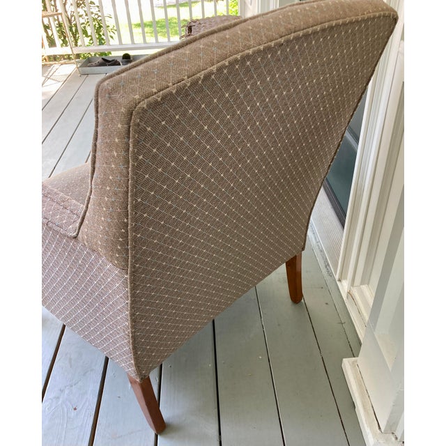 Wood 1960s Traditional Side Chair With Tufted Back and Arms For Sale - Image 7 of 10