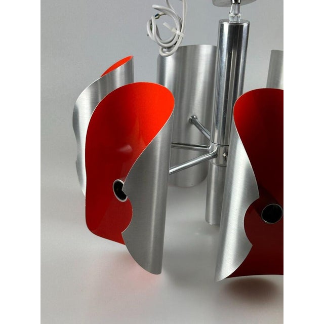 Mid-Century Modern Space Age 6-Flame Sputnik Chandelier in Chromed Metal, 1970s For Sale - Image 3 of 18