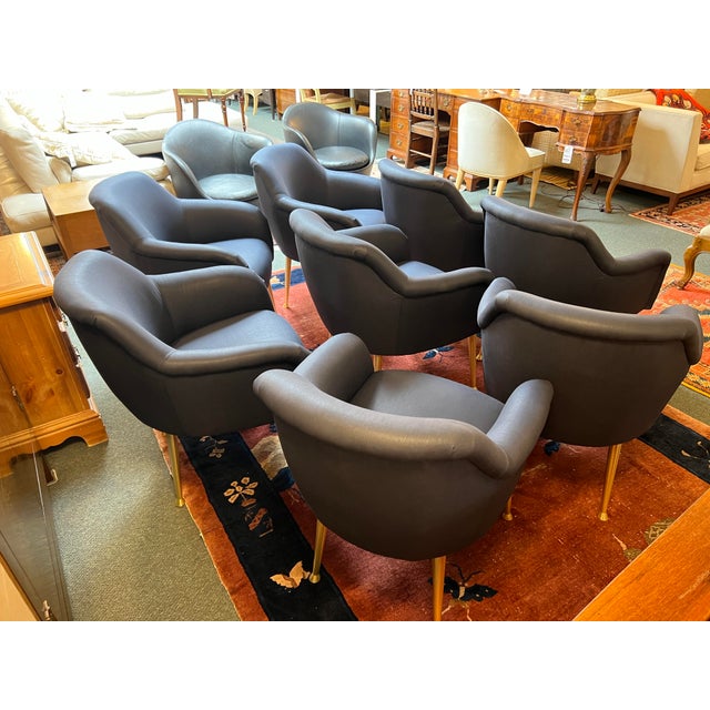 Lee Industries Model 700941 Navy Dining Chairs, Set of Eight Chairish