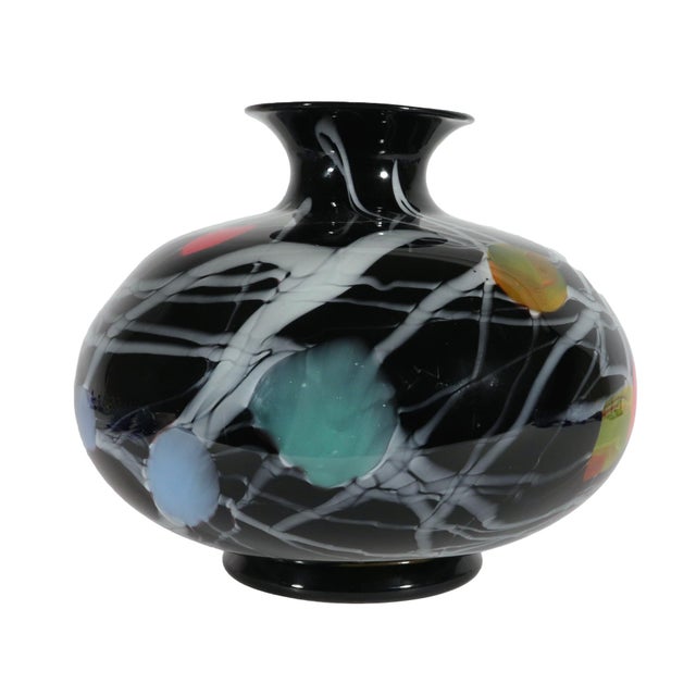 Versace & Archimede Seguso Murano Blown Glass Footed Vase For Sale - Image 10 of 10