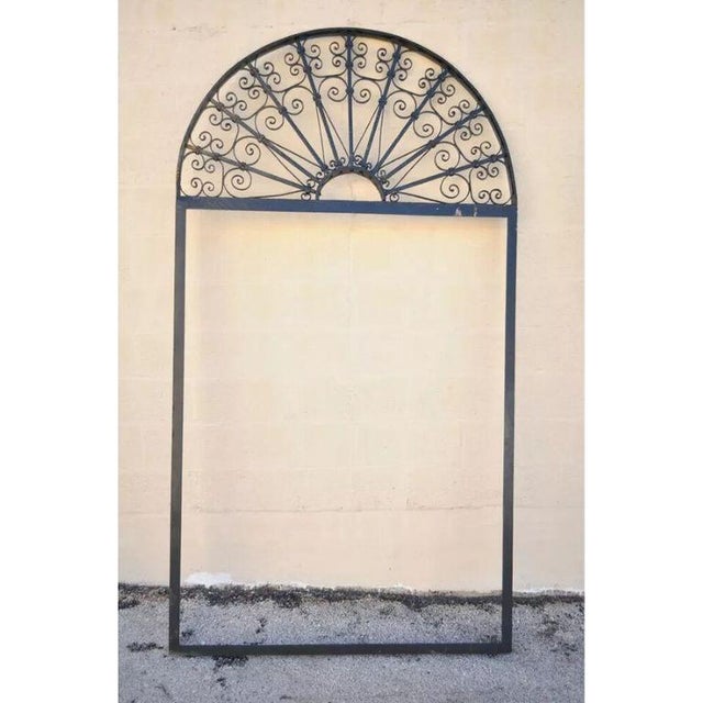 Metal Vintage Wrought Iron Arch Top Full Length Floor Mirror Frame Garden Element B For Sale - Image 7 of 7