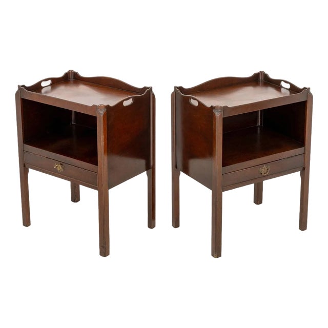 George III Style Mahogany Side Tables, Pair For Sale