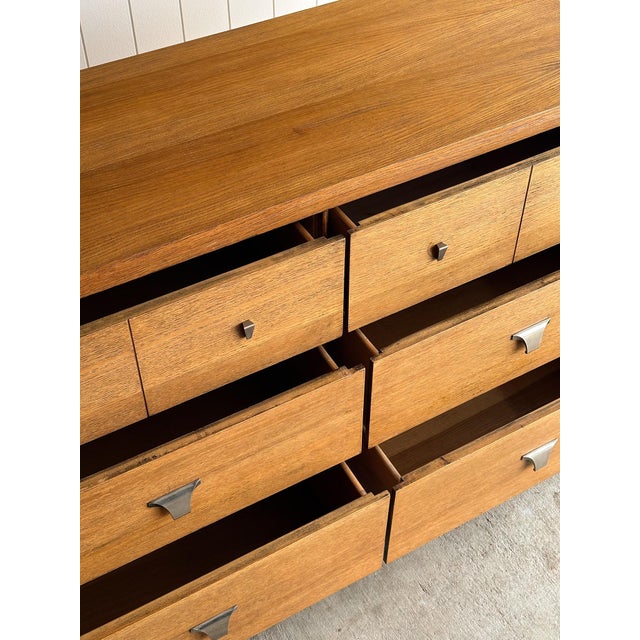 Vintage Architectural Oak 6-Drawer Dresser, C. 1960s For Sale - Image 13 of 15