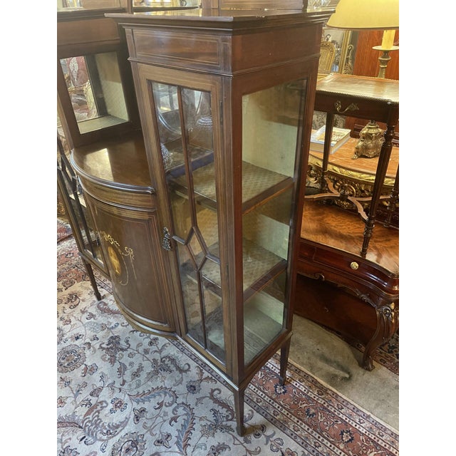 Edwardian Mahgany and Satinwood Dispaly Cabinet For Sale - Image 5 of 8