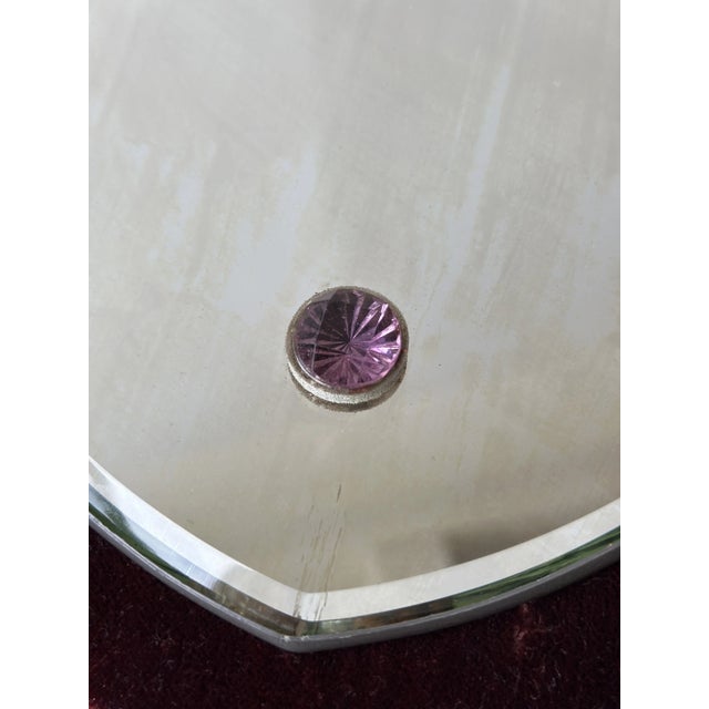 Antique Victorian Velvet + Beveled Glass Sorcerer's Mirror, Circa Late 19th Century For Sale - Image 14 of 16