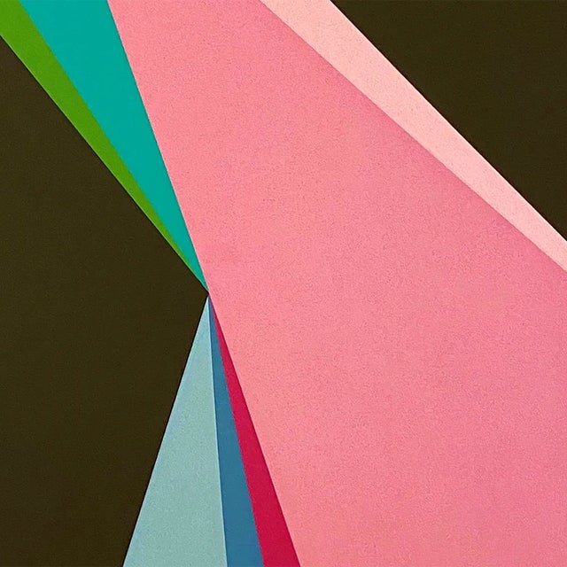 Andrew Mandolene ”Pink Prowess” Acrylic on canvas Framed DIMENSIONS: 24" w | 36’ h