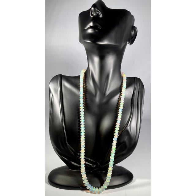 Natural Opal single strand Bead Necklace with 14 Karat lobster gold Clasp. These are Ethiopian Beads 20 to 21 inch long 1...