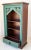 Hand-Carved Arch Bookshelf Wooden Cabinet in Rustic Blue For Sale - Image 9 of 13