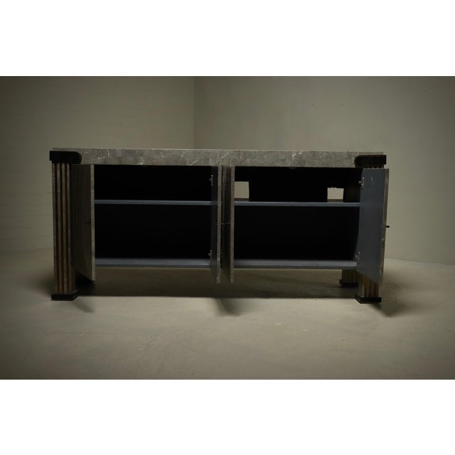 Metal Tessellated Stone and Brass Sideboard from Maitland Smith, 1980s For Sale - Image 7 of 15