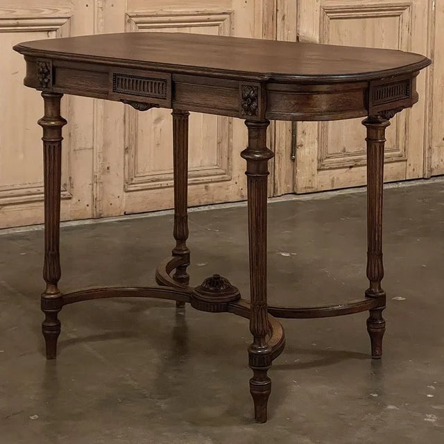 19th Century French Louis XVI Walnut End Table ~ Library Table For Sale - Image 4 of 13