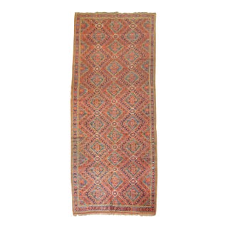 Rustic Gallery Size Antique Beshir Carpet - 6'1" x 13'3" For Sale