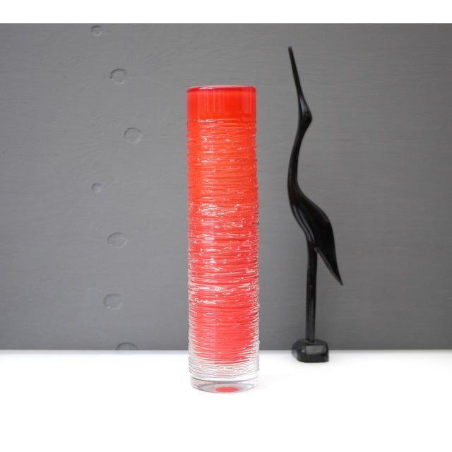 Red Glass Vase by Edenfalk, Skruf, Sweden For Sale - Image 8 of 13