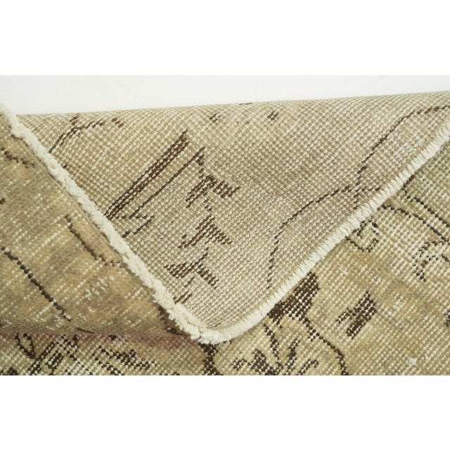 1970s 1970s Vintage Turkish Handmade Wool Cotton Beige Area Rug For Sale - Image 5 of 12