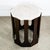 Single travertine and solid mahogany side table / end table by Harvey Probber. Looks great in a living room, entryway,...