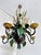 French Country Tole Botanical Five-Light Chandelier with Cattails and Flowers, 1960s For Sale - Image 15 of 17