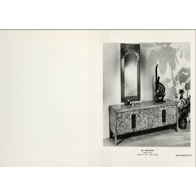 Burled Wood and Inlaid Brass Console From Mastercraft For Sale - Image 12 of 12