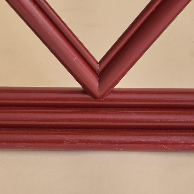 Italian Red Lacquered Wood + Travertine Console, 1970s For Sale In Chicago - Image 6 of 13