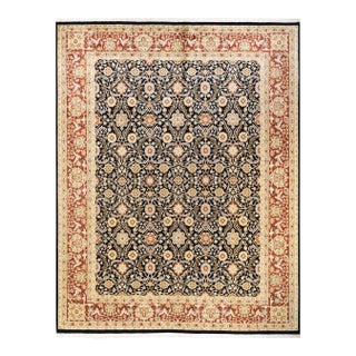 Mogul, One-of-a-Kind Hand-Knotted Area Rug in Black, 8' 2" x 10' 2" For Sale