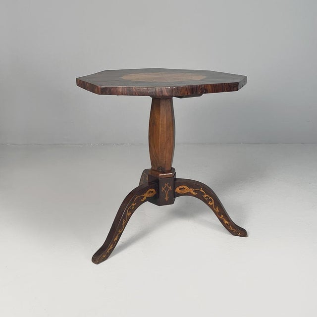 Italian Octagonal Wooden Coffee Table, 1800s For Sale - Image 3 of 18
