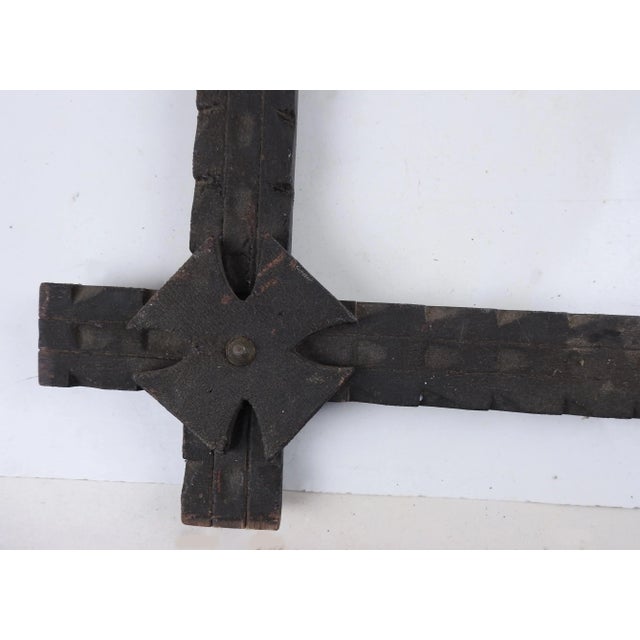 Rustic European Antique Hand Carved Folk Tramp Art Wood Picture Frame For Sale - Image 3 of 6