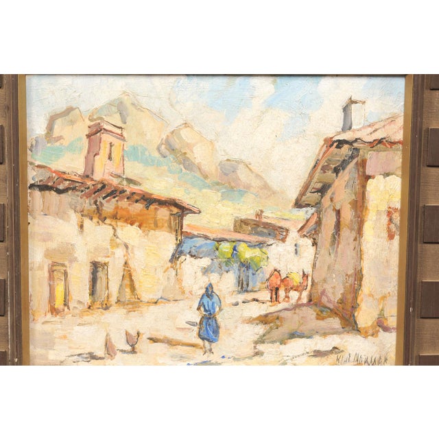 Mid 20th Century Mid-Century S. Europe Streetscape Painting For Sale - Image 5 of 12