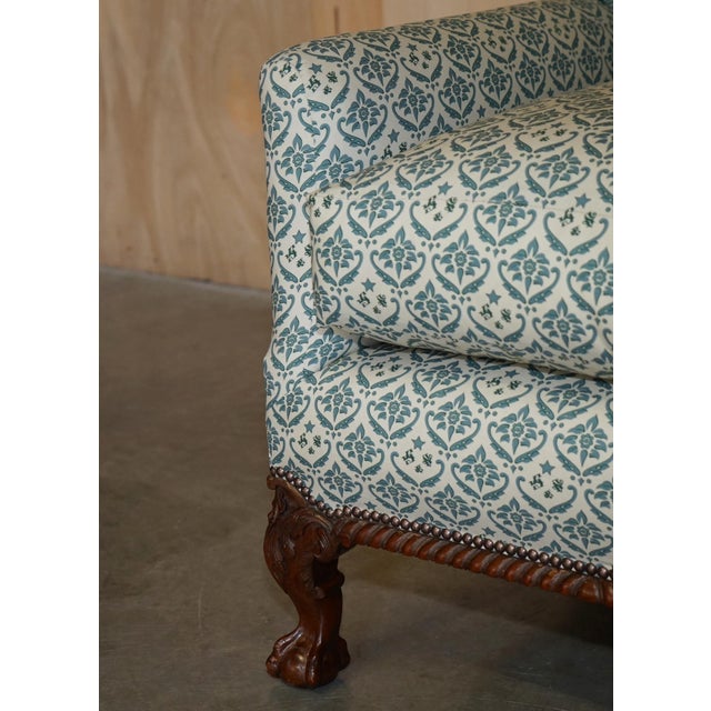 Claw & Ball Feet Armchair with Ticking Fabric For Sale - Image 11 of 18