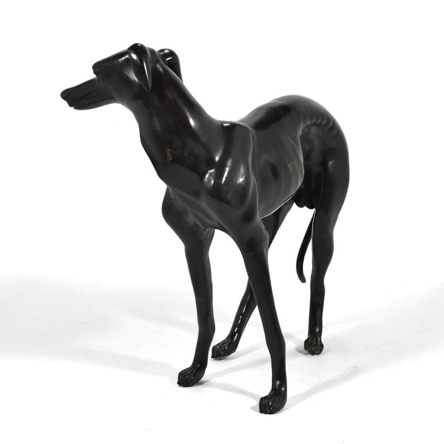 Metal Bronze Whippet or Greyhound Dog Sculpture For Sale - Image 7 of 12