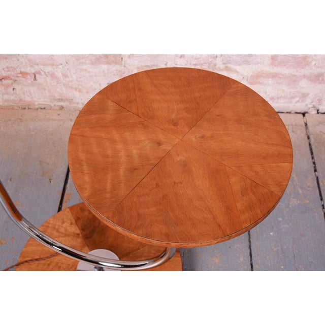 Bauhaus Floor Lamp in Oak by R. Slezák from Slezak Factories, 1920s For Sale - Image 4 of 12