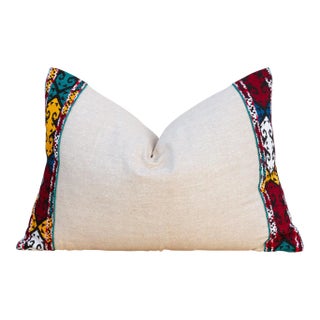 Czaee Linen Tribal Border Pillow For Sale