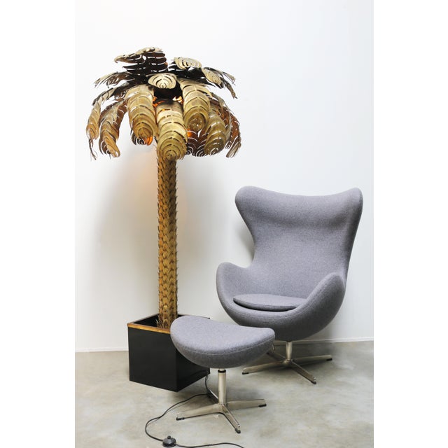 Large Vintage Palm Floor Lamp by Christian Techoueyres for Maison Jansen, 1970 For Sale - Image 16 of 17