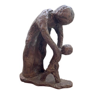 “Adult and Child” Modern Abstract Figurative Sculpture by Peter Lipman-Wulf 1965 For Sale