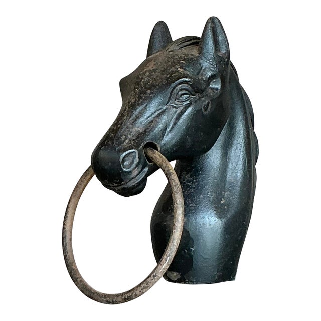 Early 20th Century Vintage Boho Wrought Iron Hitching Post Head For Sale