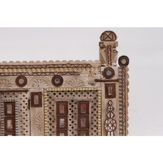 1960s Finely Carved Indian Dowry Chest Cabinet For Sale In Los Angeles - Image 6 of 12