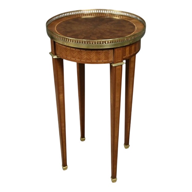 Antique Louis XVI Style Marquetry Side Table, 1890s For Sale