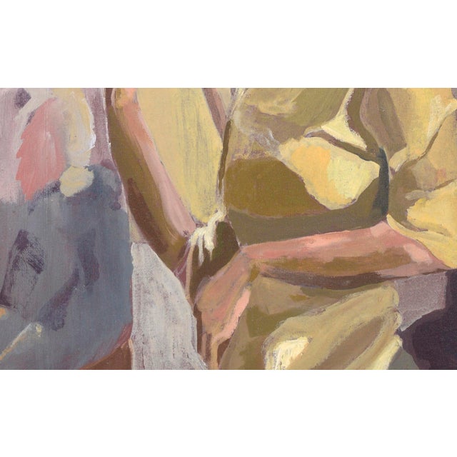 Textile "Ulanda - Painting in Studio Class" Bay Area Figurative Movement Oil on Canvas by Patricia Gren Hayes For Sale - Image 7 of 16