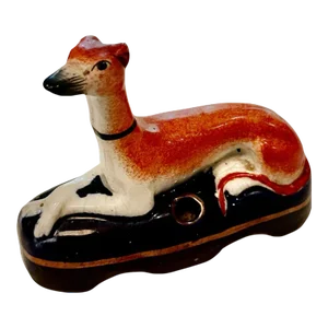 Late 19th Century Staffordshire Dog Inkwell
