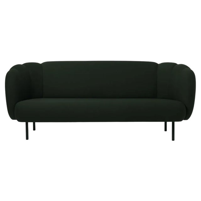 Caper 3 Seater Stitches Forest Green Sofa by Warm Nordic For Sale