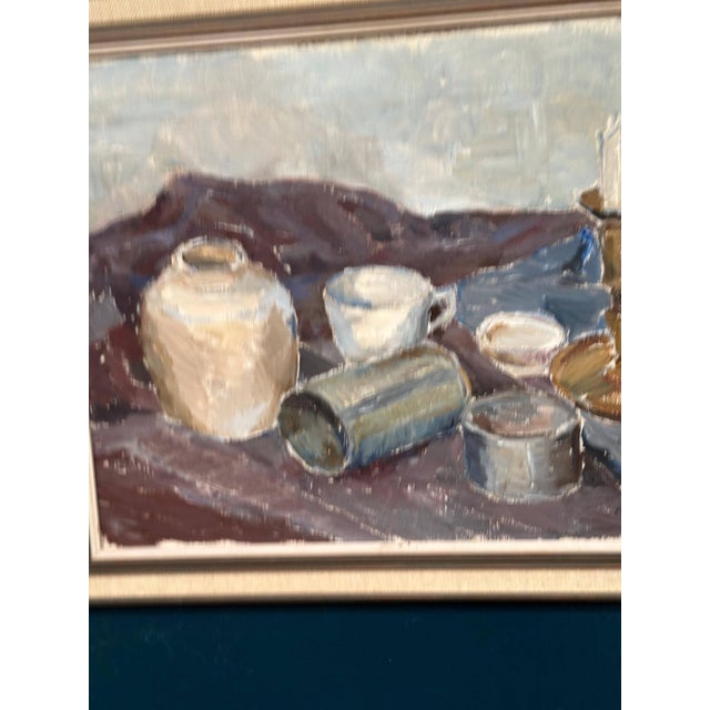 Modern M. Broquist, Still Life with Candlestick, 1959, Oil on Canvas, Framed For Sale - Image 3 of 18