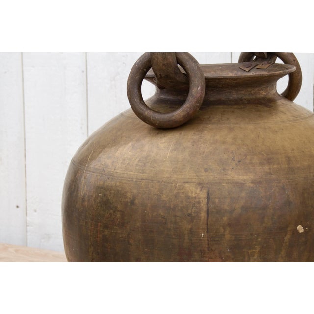 19th Century Antique Brass Rounded Kitchen Pot For Sale - Image 5 of 11