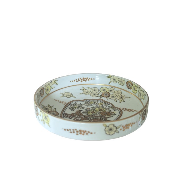 Ceramic Mid 20th Century Gold Imari Porcelain Hand Painted Catchall Dish For Sale - Image 7 of 14